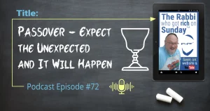 The featured image for "Passover - Expect the Unexprected for it will happen" contains a wine glass which is signifcant to passoever. Expect the Unexpected is the theme of this podcast episode